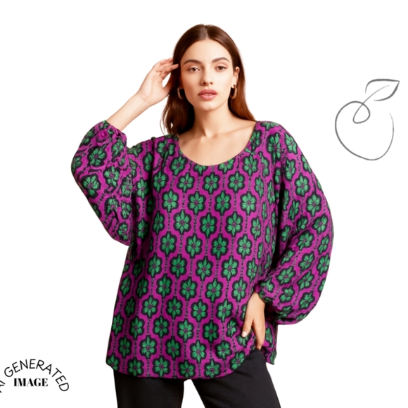 SILHOUETTES OVERSIZED BLOUSE SIZE 3X - Picture 16 of 16